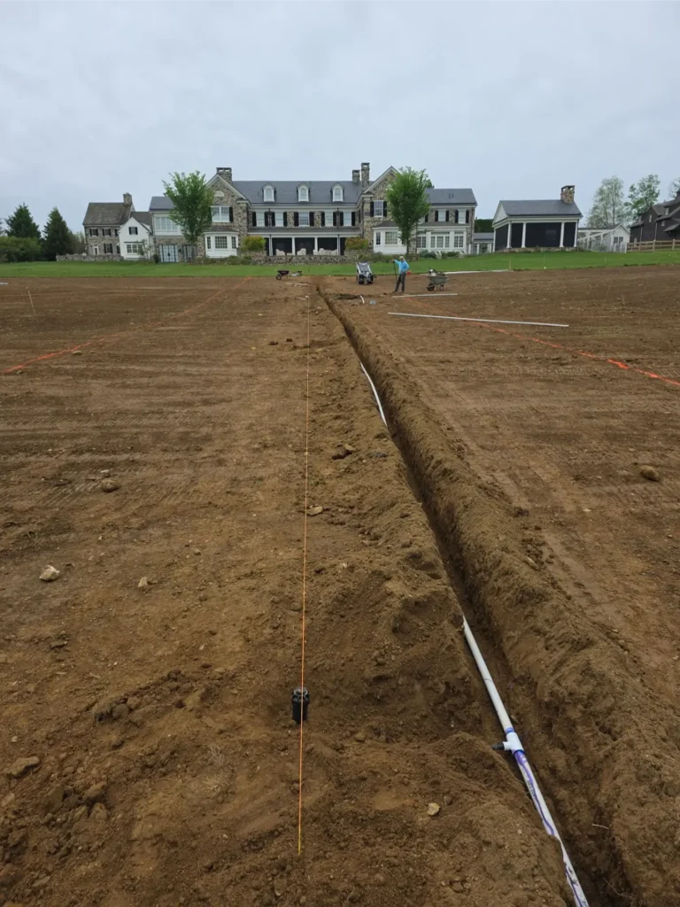 Site preparation for a large landscape project in Bucks County PA